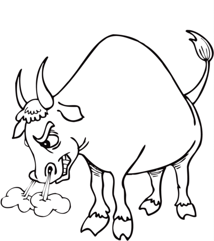 Angry Bull Coloring Page